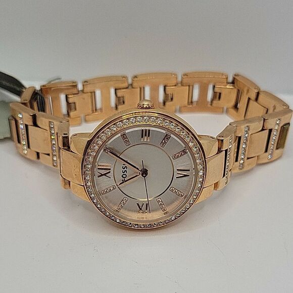 Fossil Virginia ES3284 Women's Rose Gold Stainless Steel Analog Dial Watch AM850 - Picture 7 of 11